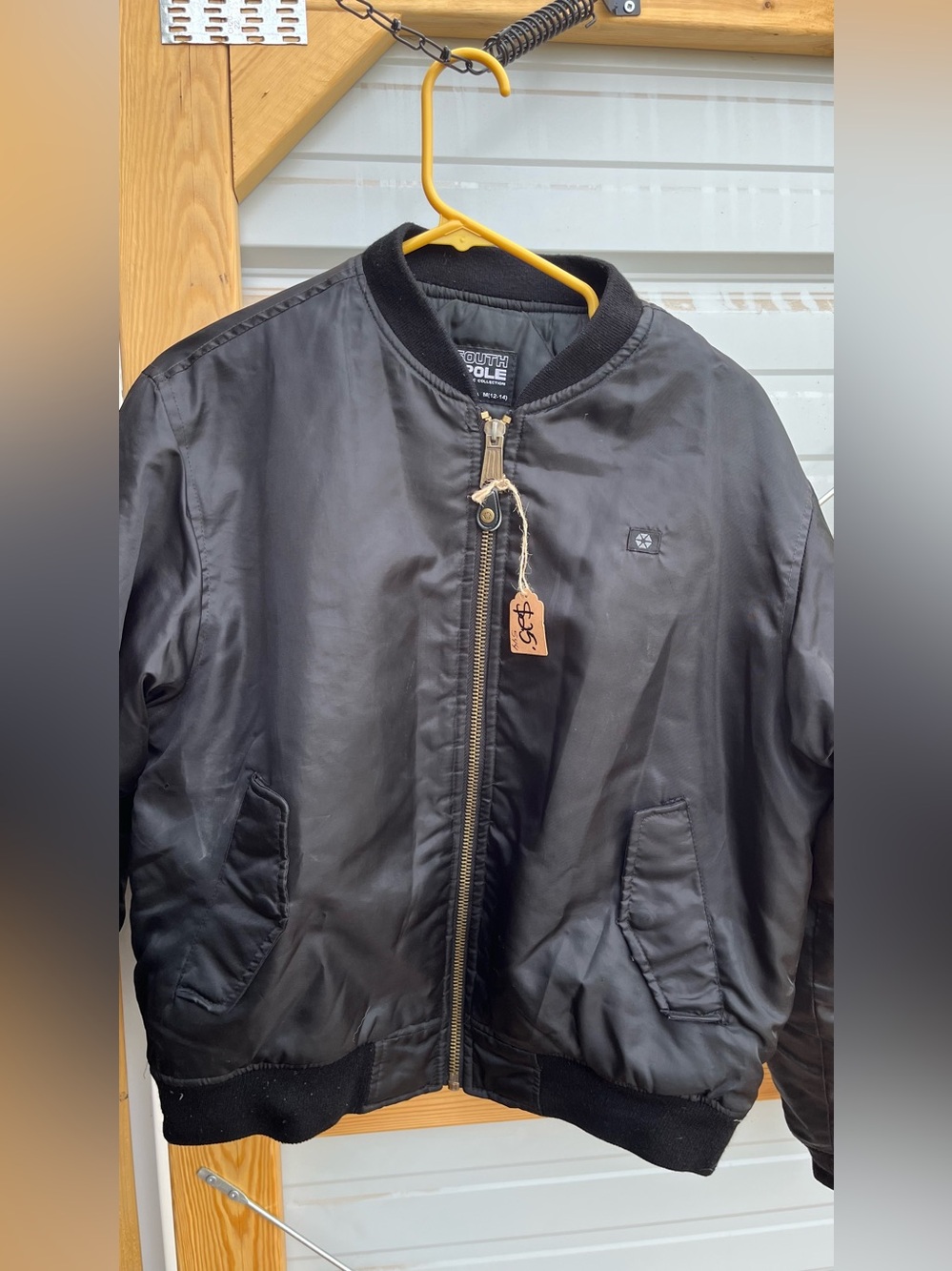 Boys South Pole Black MA-1 Style Bomber Flight Jacket Sz. M (12-14)
